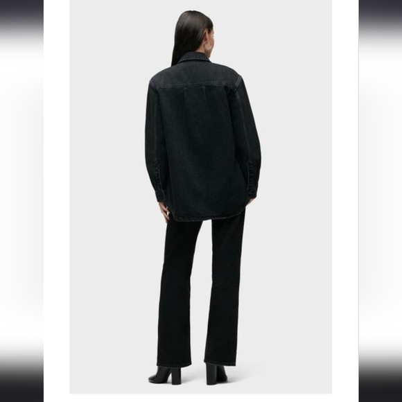 NWT Hudson Jeans Denim Jacket (Shacket)‎ Black Oversized XL - Picture 6 of 7